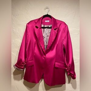 FATE - Fuchsia Satin-like Women's Blazer